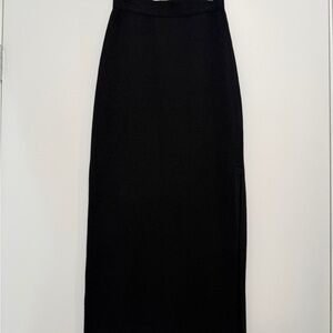 St. John Classic Black Maxi Skirt with Side Split
